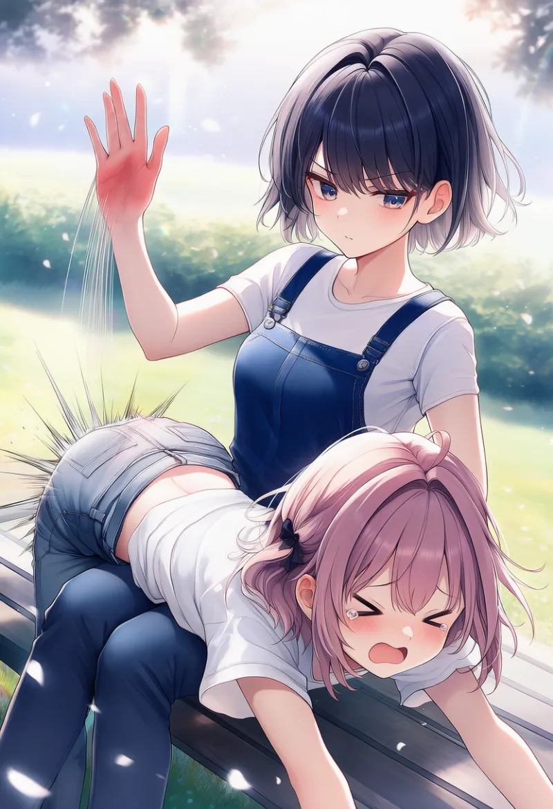 お尻を叩くプロンプト:spanking|AIイラスト