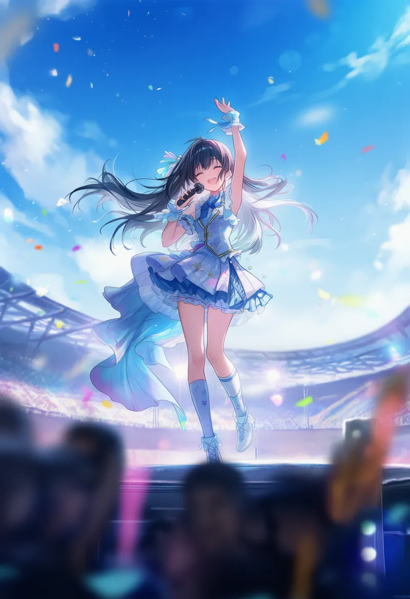 大規模スタジアムのプロンプト｜アイドルステージのAIイラスト