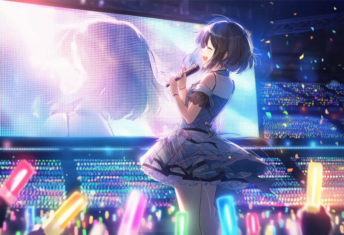 王道ドームライブのステージ作例のAIイラストとプロンプト紹介