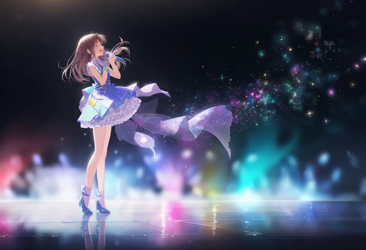 照明と煙だけで作るステージ作例のAIイラストとプロンプト紹介