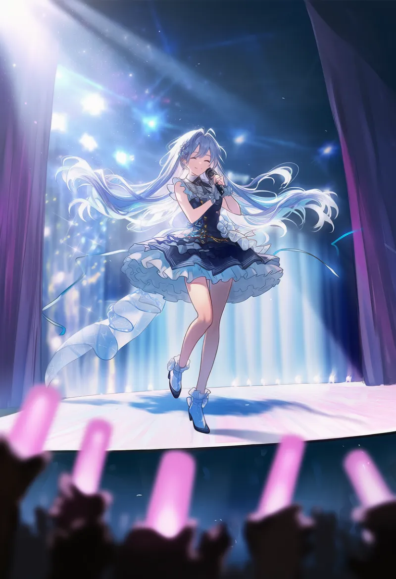 舞台の幕のプロンプト｜アイドルステージのAIイラスト