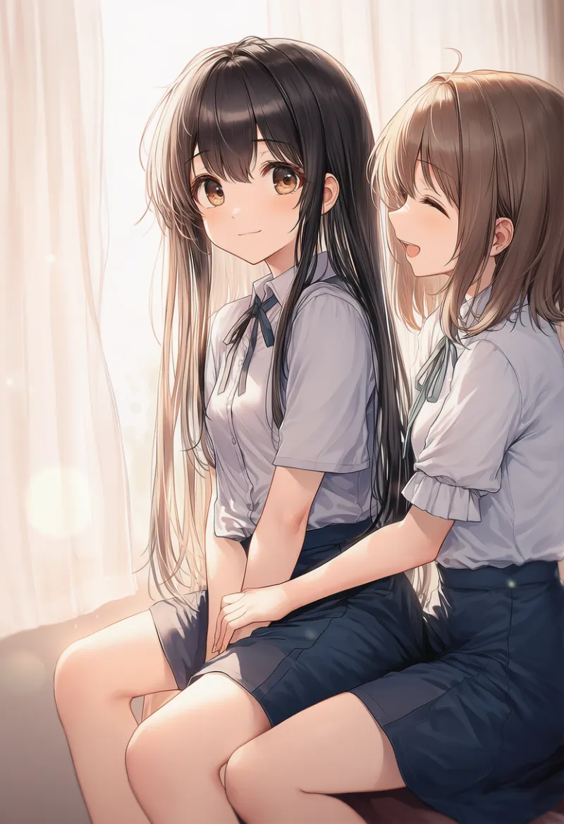 座っている相手に後ろ向きで跨るポーズのプロンプトとAIイラスト