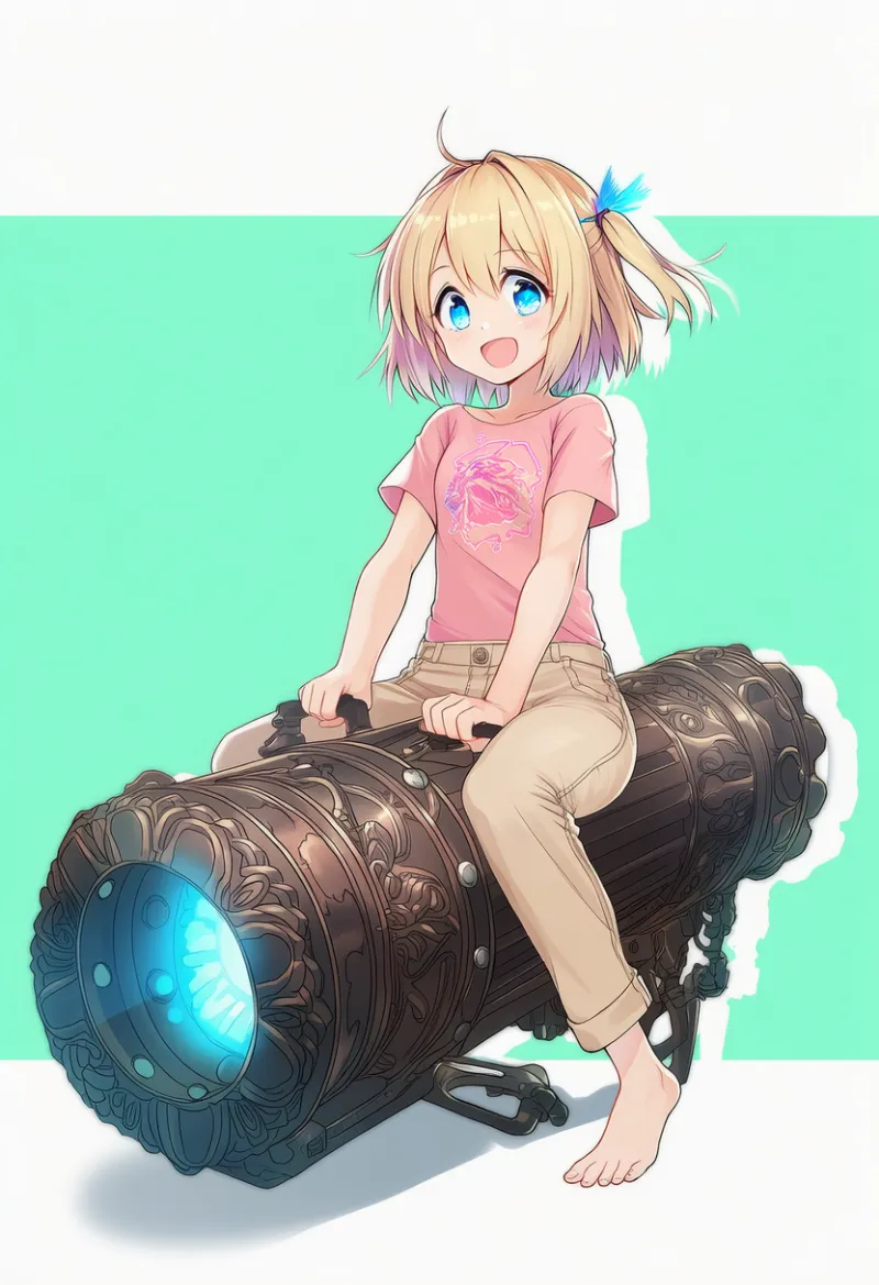 武器に跨るプロンプトとAIイラスト