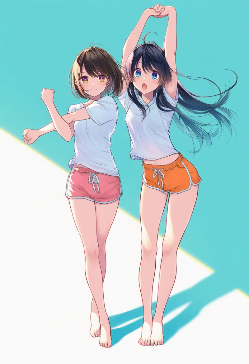 ストレッチ全般を生成するプロンプト（stretching）とAIイラスト