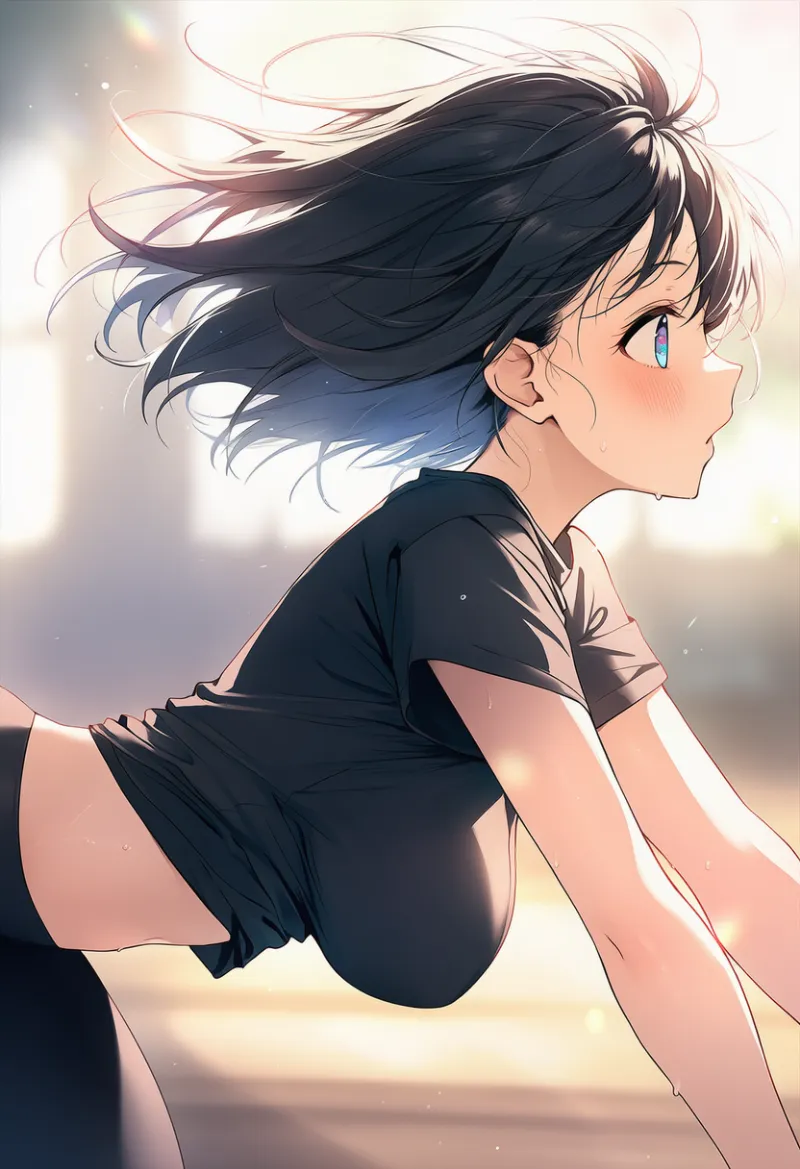 ストレッチで胸が垂れ下がるAIイラストとプロンプト紹介