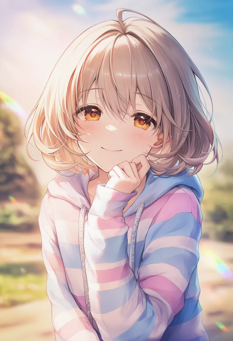 ストライプのパーカーのプロンプトとAIイラスト