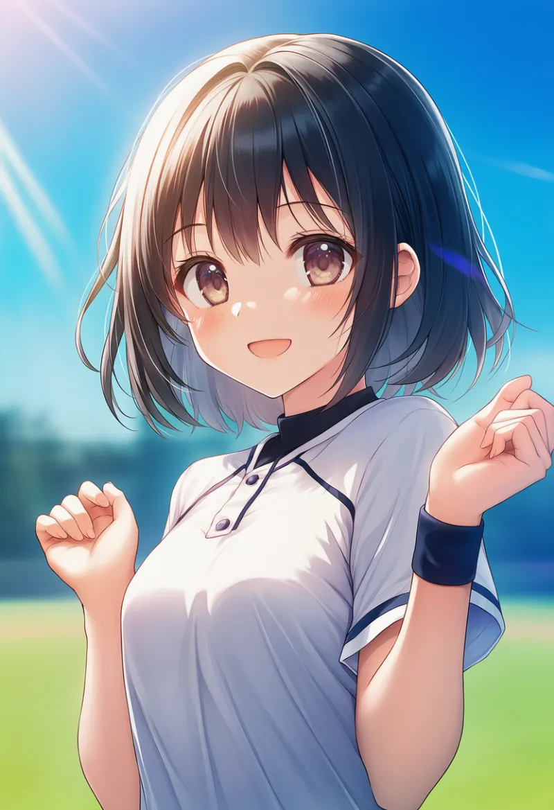 汗拭きバンドのAIイラスト｜プロンプト紹介（野球部マネージャー）