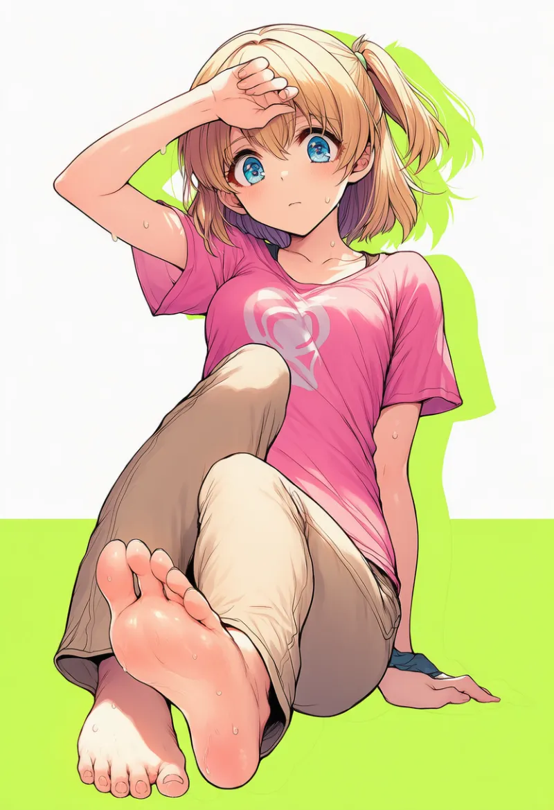 汗ばんだ足のAIイラスト|プロンプト紹介