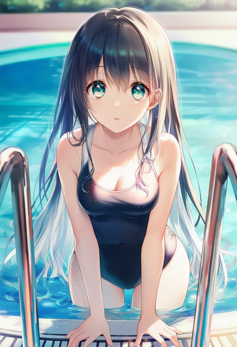 プール(泳げる水面)のAIイラスト