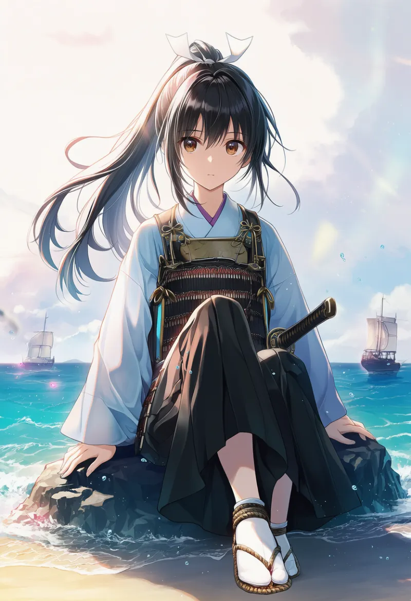 足袋と草鞋(わらじ)(侍装備)のAIイラスト