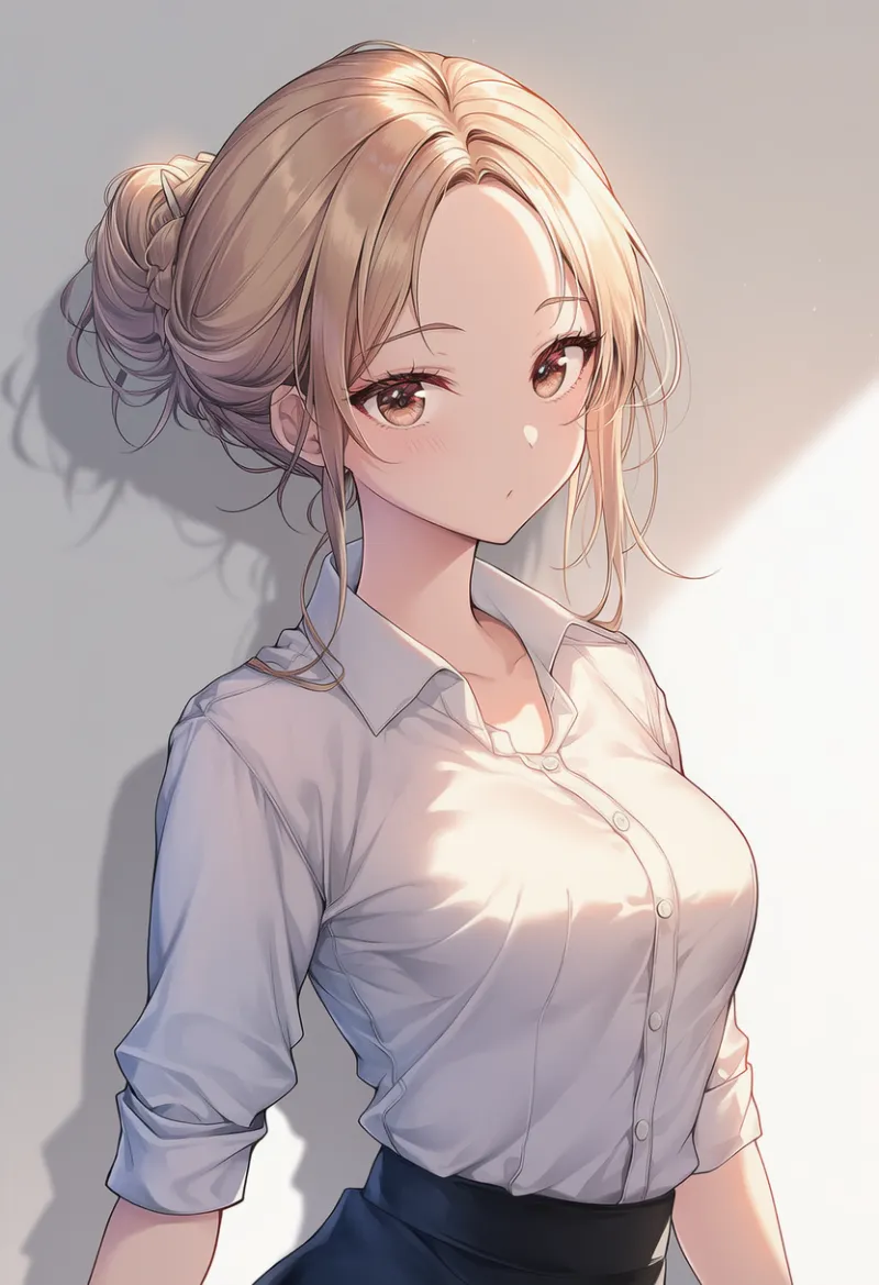 シャツ越しに胸がツンとする状態のAIイラスト