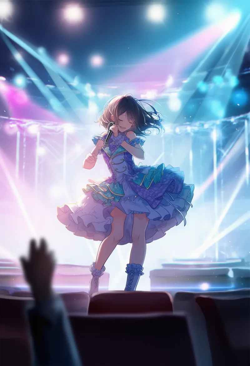小中規模劇場のプロンプト｜アイドルステージのAIイラスト