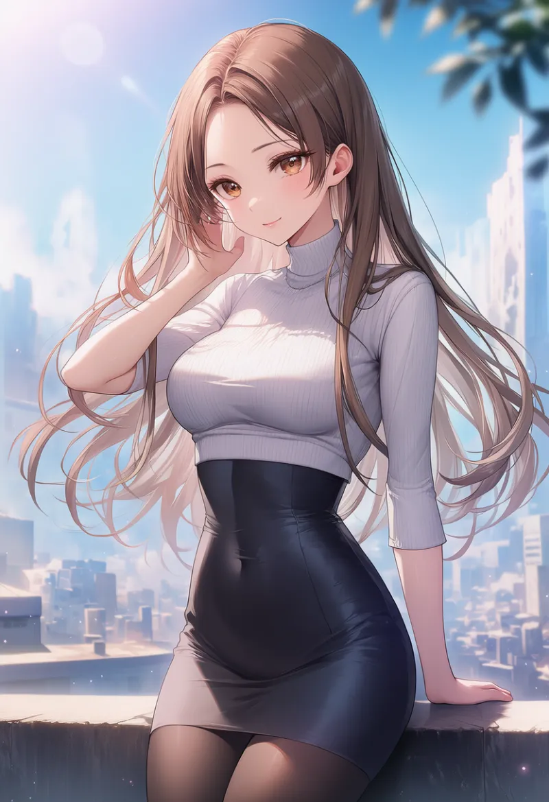 ピチピチの服のAIイラスト