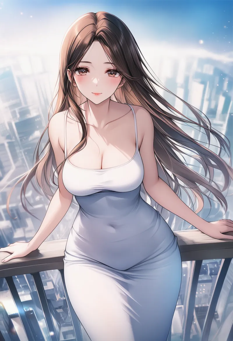 ピチピチのドレスのAIイラスト