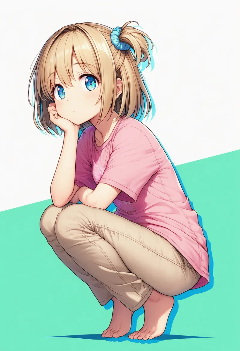 爪先立ちのAIイラスト|プロンプト紹介