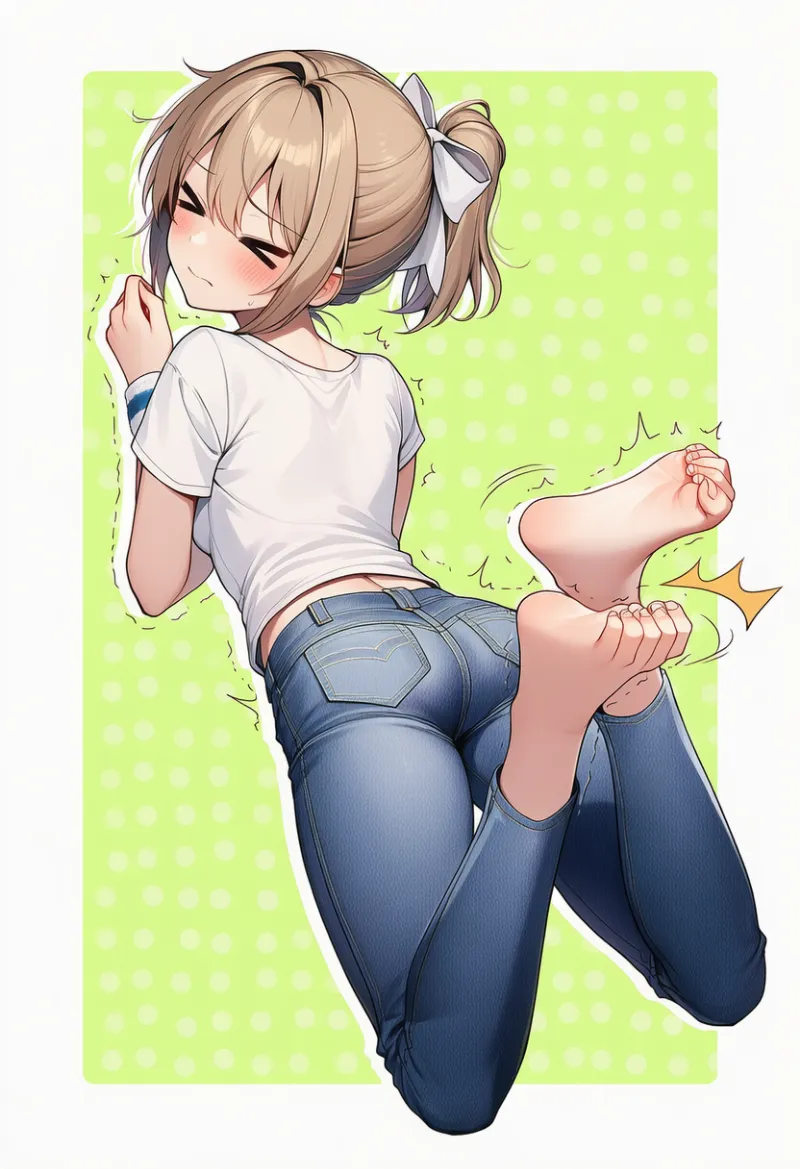 足指をギュッと縮めるポーズのプロンプトとAIイラスト