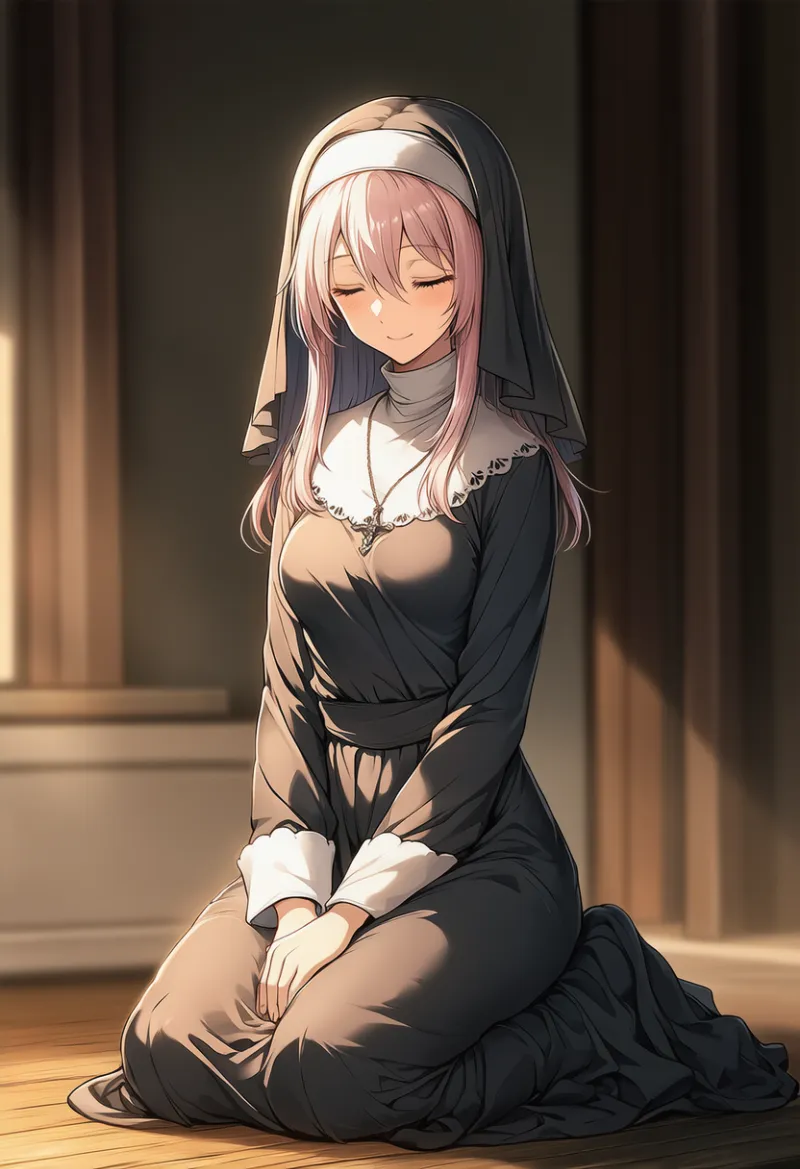 本格的な伝統的な修道服プロンプト：traditional nun｜AIイラスト
