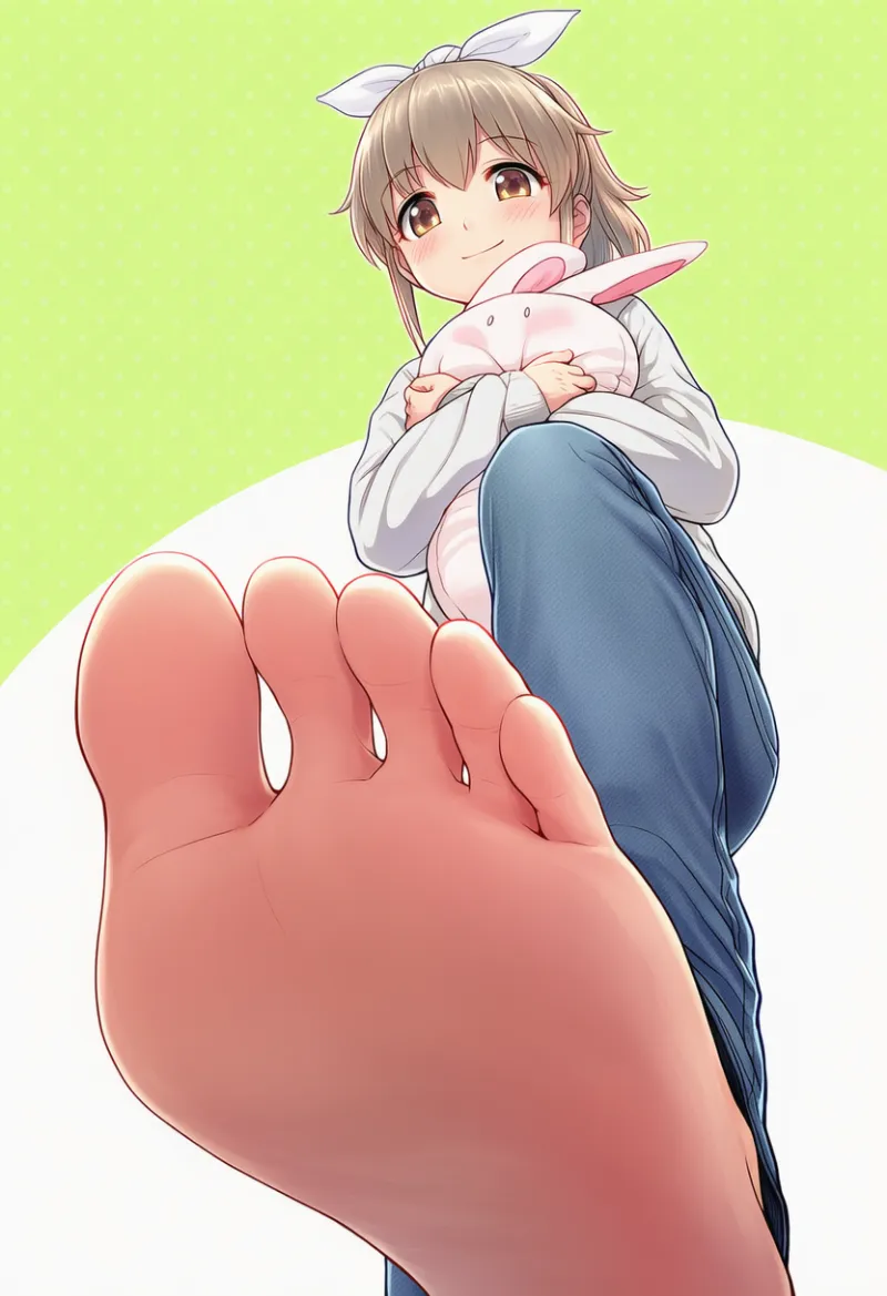 足で踏みつけるポーズのAIイラスト|プロンプト紹介