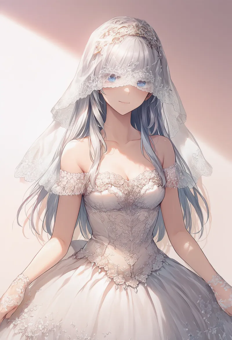 veil over eyes：ベールが瞳を覆う状態｜AIイラスト