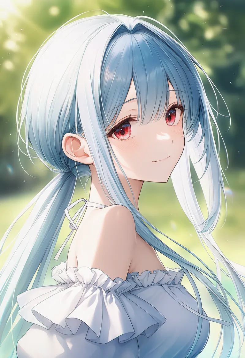 とても長い横髪：very long sidelocks｜AIイラスト