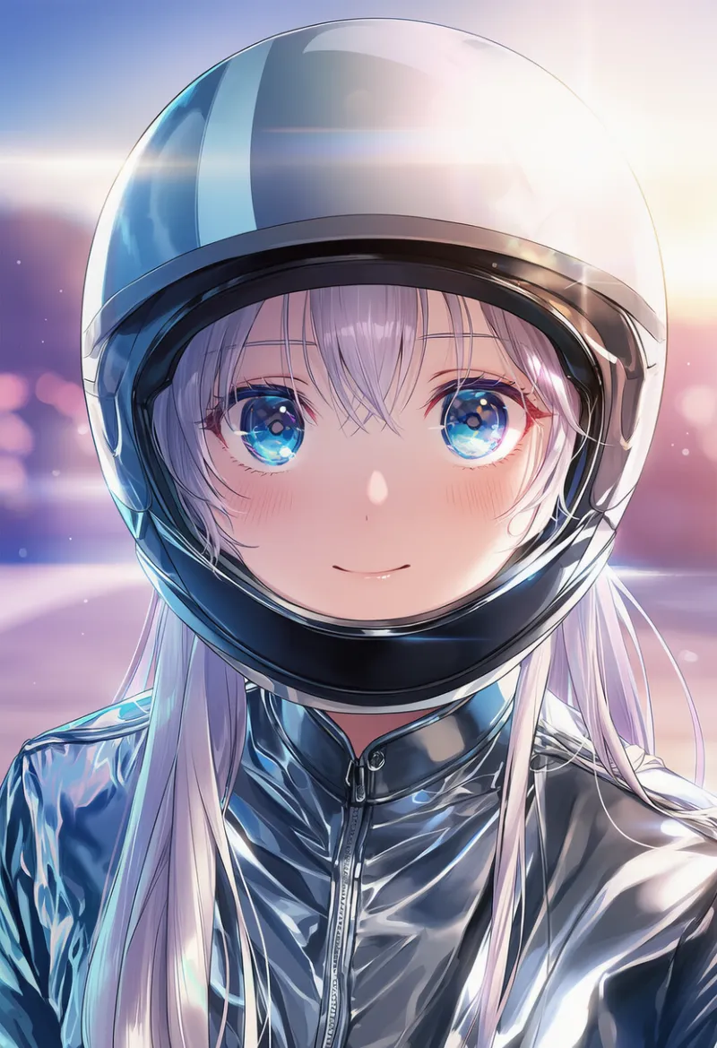 バイクのヘルメットのプロンプトとAIイラスト