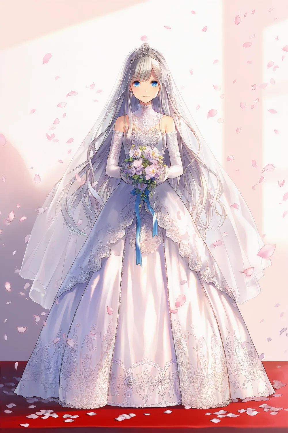 ウェディングドレスのプロンプト：wedding dress｜AIイラスト