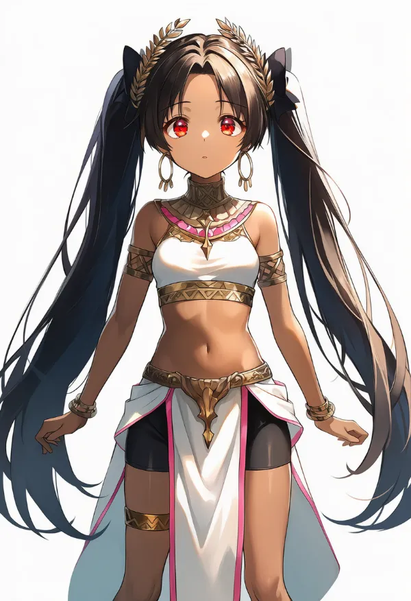 白色の腰布にピンク色の縁取りのAIイラスト｜プロンプト紹介