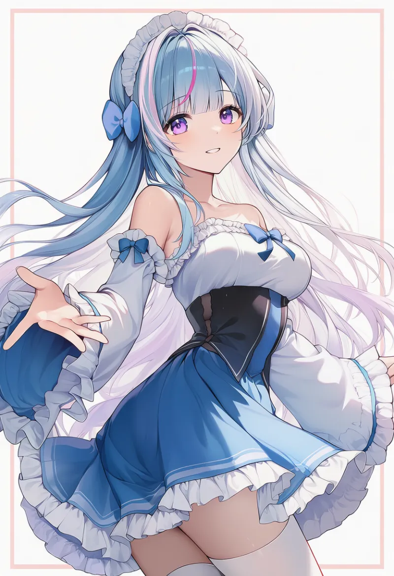 広い袖（付け袖）のメイド服プロンプト｜AIイラスト作例