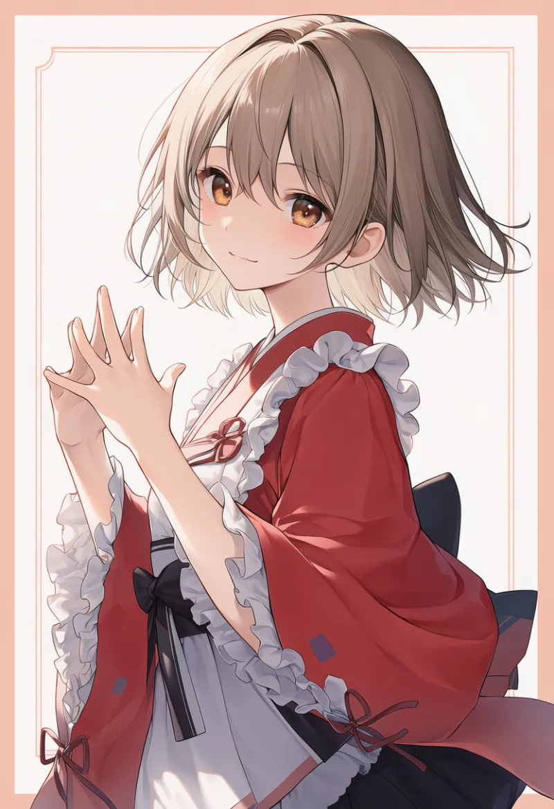 広い袖|和ロリータに合う服装プロンプト紹介