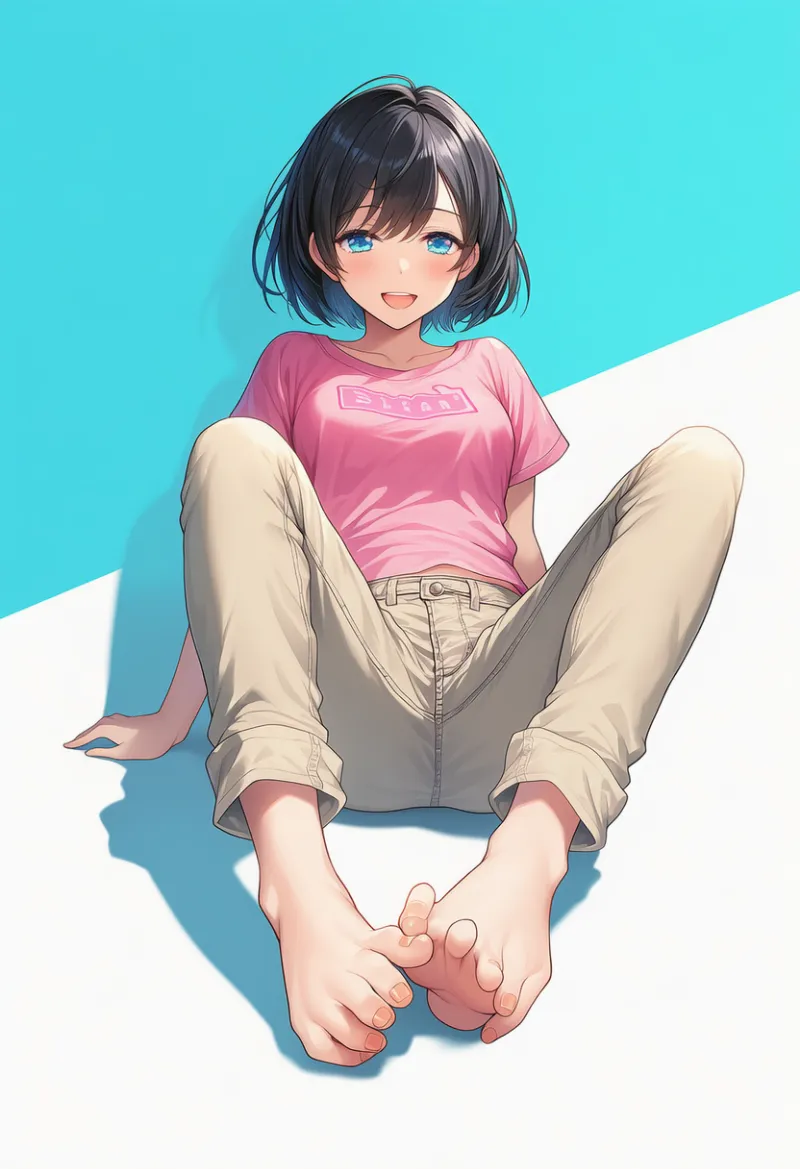 足の指をクイクイ動かすプロンプト|AIイラスト