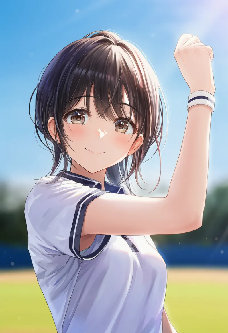 リストバンドのAIイラスト｜プロンプト紹介（野球部マネージャー）