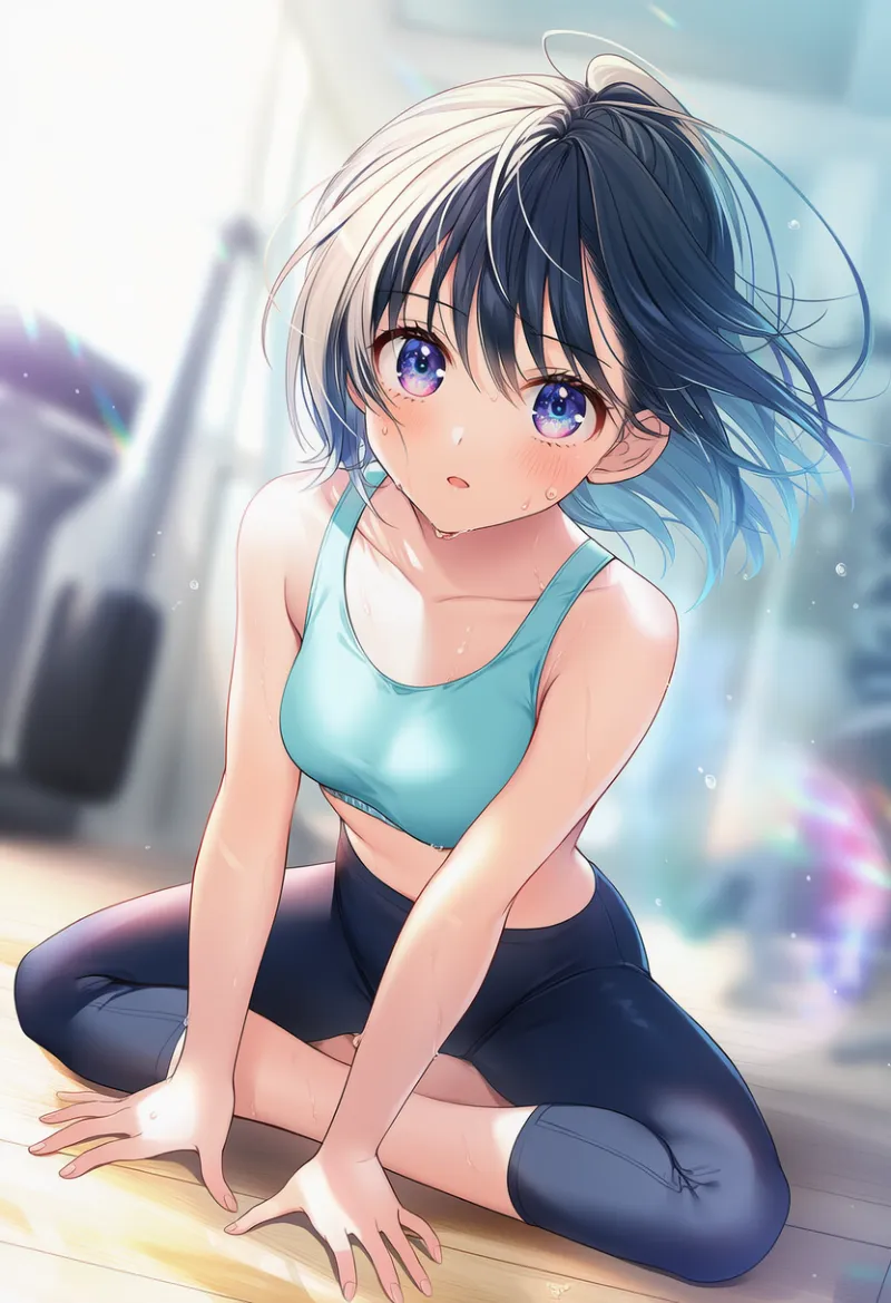 ヨガストレッチのAIイラストとプロンプト