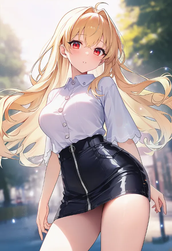 ファスナー付きスカートのプロンプト紹介|AIイラスト