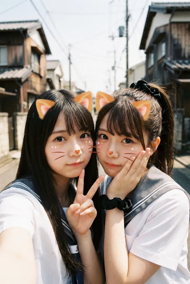 ARフィルターを使って自撮り｜Nano Banana Pr生成の作例