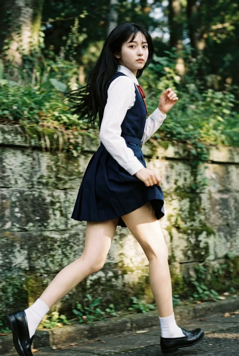 走る美女を流し撮り｜Nano Banana Pr生成の作例