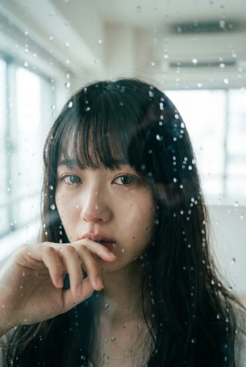 ガラス越しのポートレート｜Nano Banana Pr生成の作例