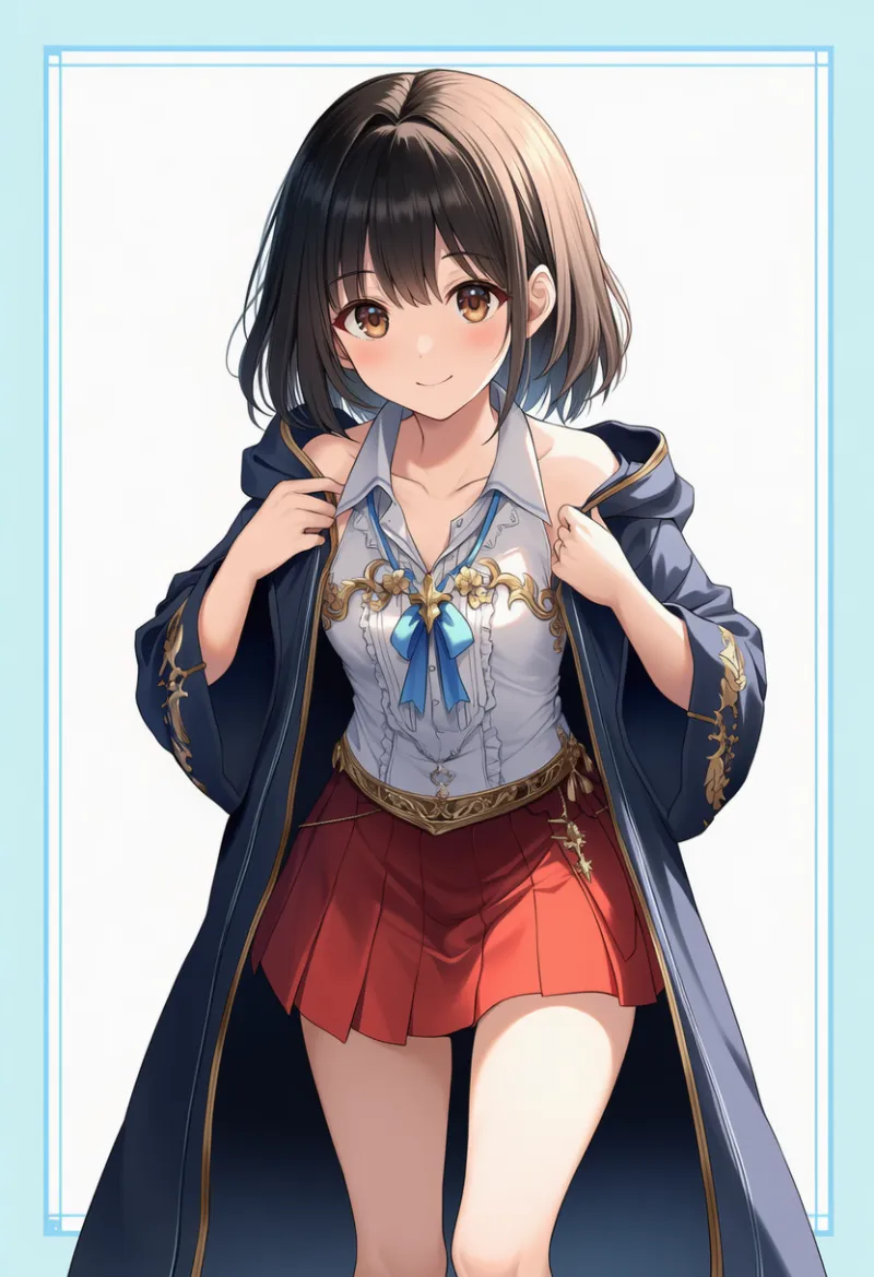 ローブを整える仕草のAIイラスト｜プロンプト紹介