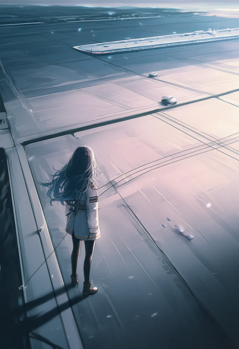 滑走路のプロンプト:airfield, runway, military base|軍事施設のAIイラスト