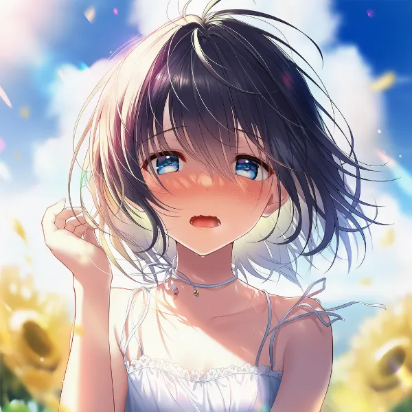 興奮した様子を再現したAIイラスト作例