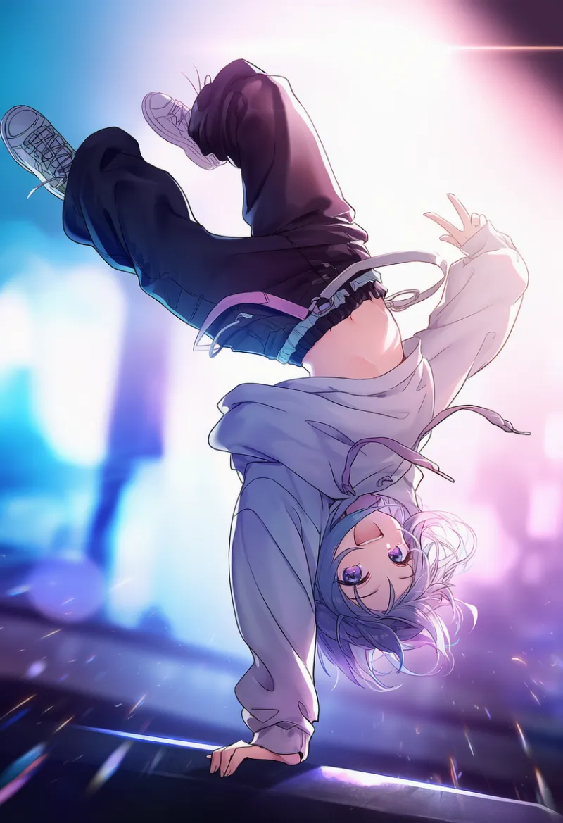 バギーパンツのAIイラスト|プロンプト紹介(ヒップホップファッション)