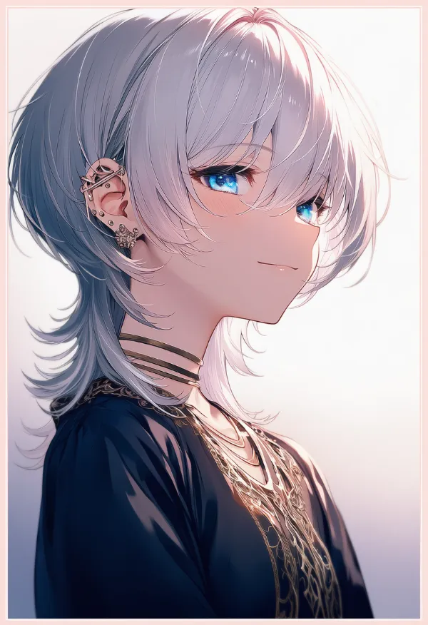 バーベル型ピアスのAIイラスト｜プロンプト紹介