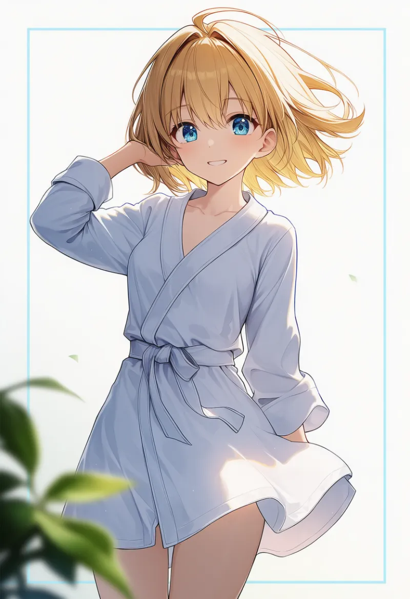 バスローブのAIイラスト｜プロンプト紹介