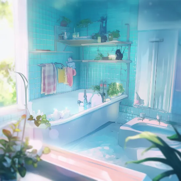 バスルームのAIイラスト