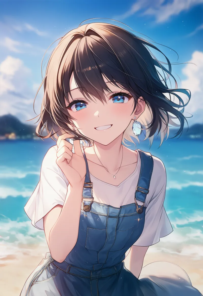 ビーチの背景のAIイラスト（キャンプ場）｜プロンプト紹介