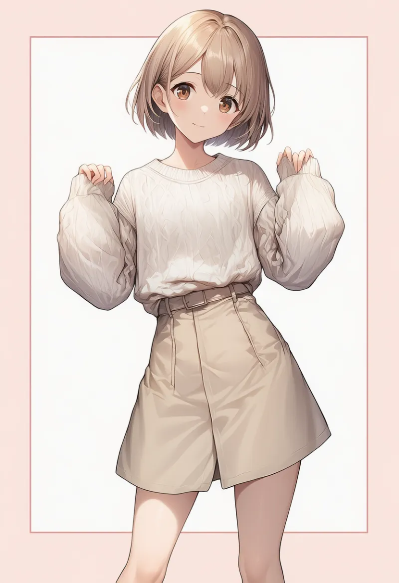 AラインスカートのAIイラスト|デート用コーデのプロンプト紹介