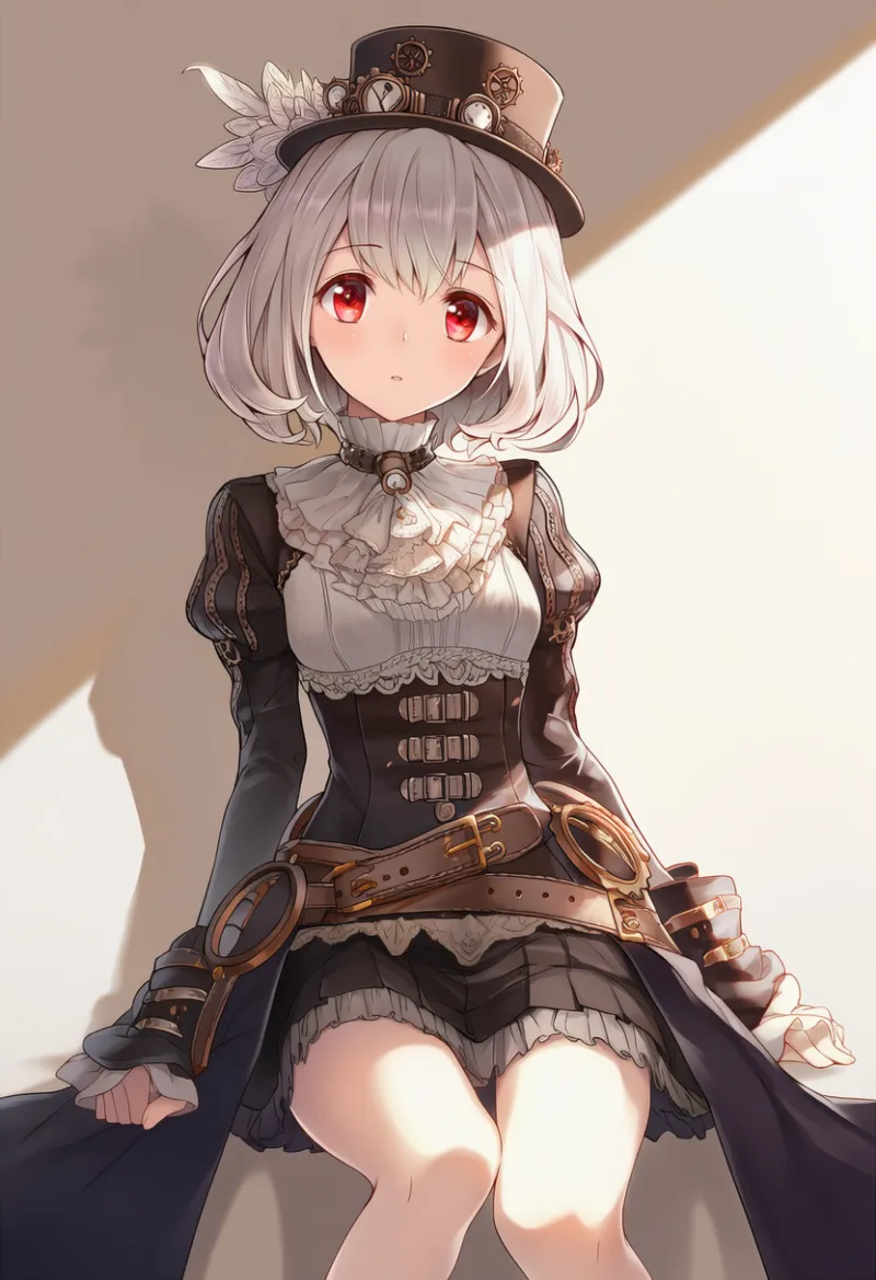 ベルト付きスカートのAIイラスト(スチームパンク)|プロンプト紹介