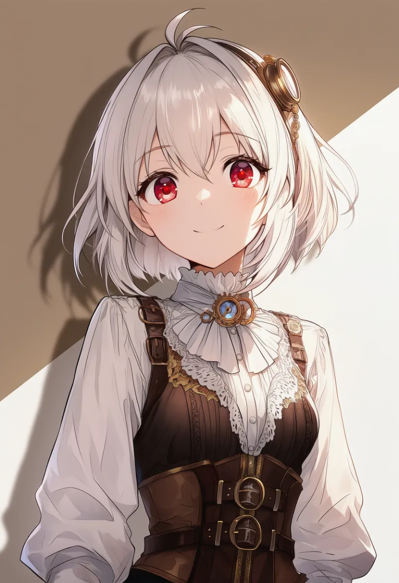 ベルト付きベストのAIイラスト(スチームパンク)|プロンプト紹介