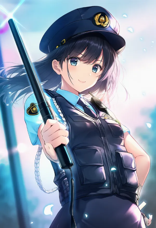 警棒のAIイラスト｜プロンプト紹介：black baton (weapon)