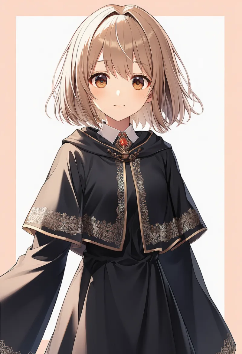 刺繍された縁取りのローブのAIイラスト｜プロンプト紹介