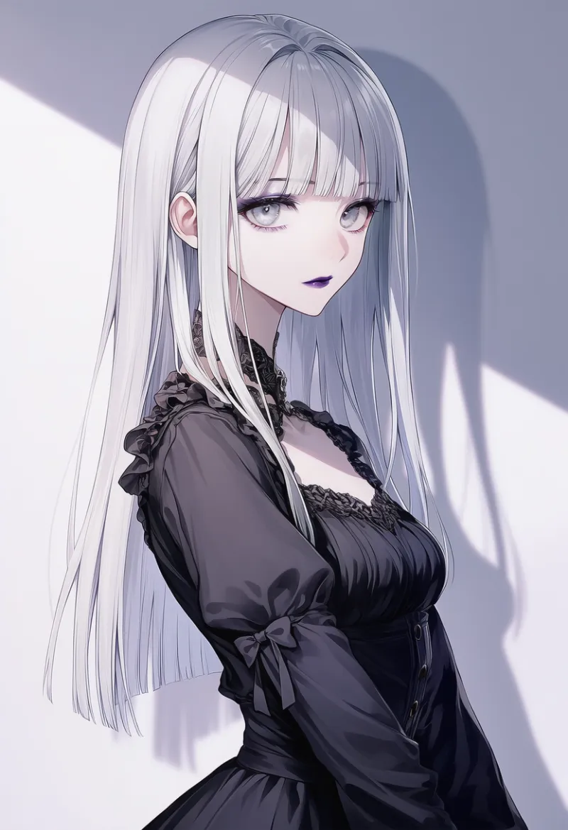 ブラックドレスのAIイラスト(ゴシックファション)|プロンプト紹介